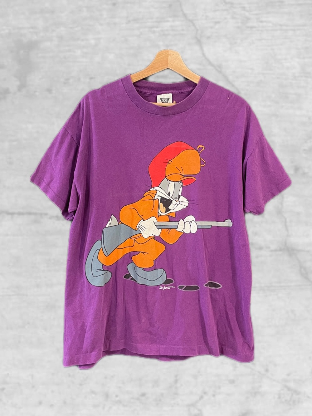 VTG 1993 Bugs Bunny Elmer Fudd Looney Tunes Single Stitch Tee L SSI Warner Bros